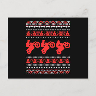 Postal Navidades feos ciclistas motociclistas Motocross G