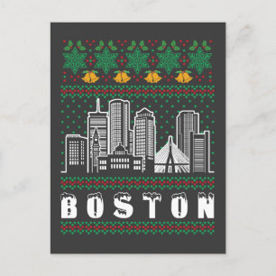 Postal Navidades feos de Boston Massachusetts