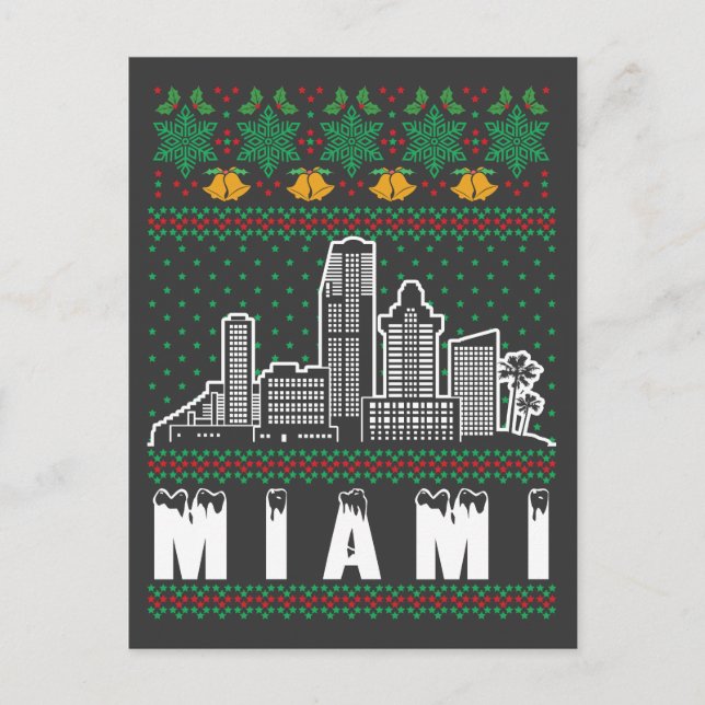 Postal Navidades feos de Miami Florida (Anverso)