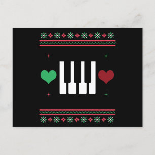 Postal Navidades feos de piano embellecen Navidad pianist