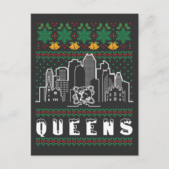 Postal Navidades feos de Queens New York (Anverso)