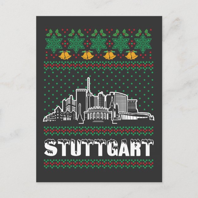 Postal Navidades feos de Stuttgart Germany (Anverso)