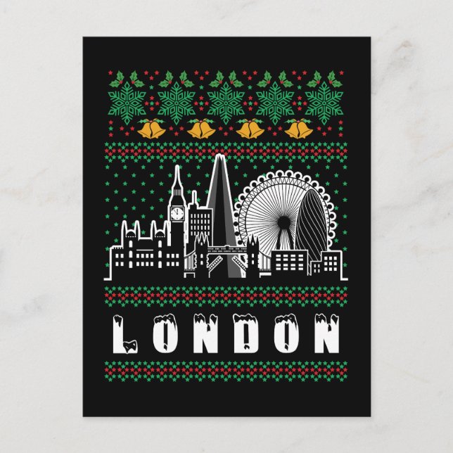 Postal Navidades feos del Reino Unido de Londres (Anverso)