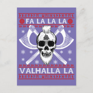 Postal Navidades feos diseñan Fa-La-Valhalla Viking Val