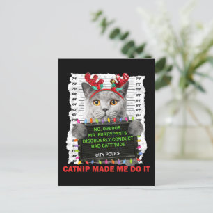 Postal Navidades feos para el gato, el gato, el gato, el 
