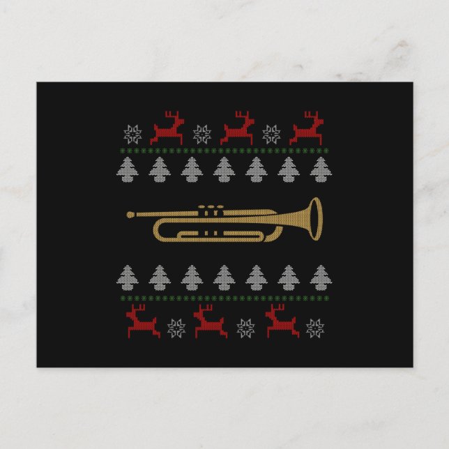 Postal Navidades feos - Trumpet (Anverso)