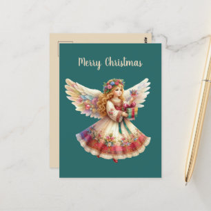 Postal Navidades festivos Ángel agregar mensaje