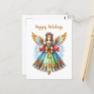 Postal Navidades festivos Ángel agregar mensaje