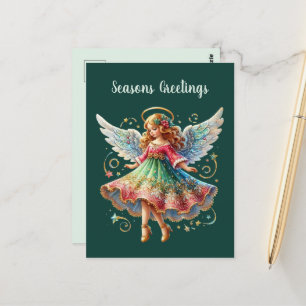 Postal Navidades festivos Ángel agregar mensaje