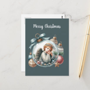 Postal Navidades festivos Ángel agregar mensaje