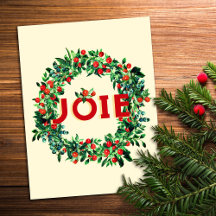 Navidades festivos Berry Wreath Joy