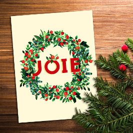 Postal Navidades festivos Berry Wreath Joy