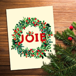 Postal Navidades festivos Berry Wreath Joy