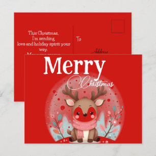 Postal Navidades festivos con renos