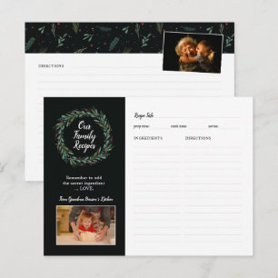 Postal Navidades festivos Wreath deja Berries