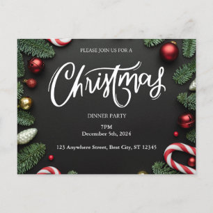 Postal Navidades Fiesta de cena