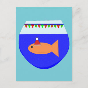 Postal Navidades Fiesta Goldfish Postcard