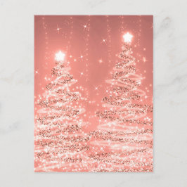 Postal Navidades Fiesta Sparkling Trees Rosa Oro