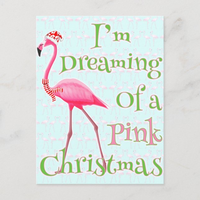 Postal Navidades Flamingo Rosado (Anverso)