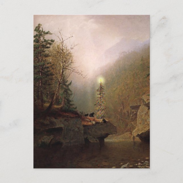 Postal Navidades forestales de tres osos (Anverso)