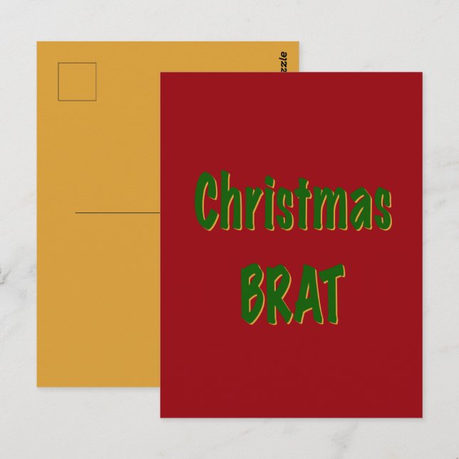 Postal Navidades Forman Brat De Oro Verde Sobre Rojo Crim (Anverso / Reverso)
