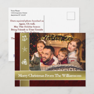 Postal Navidades fotográficos de la familia Squirrel