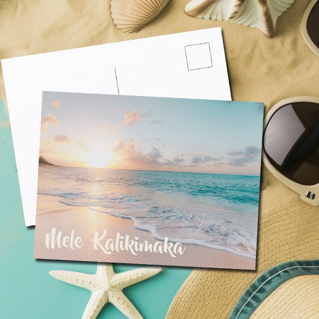 Postal Navidades fotográficos de la isla tropical de Mele (Subido por el creador)