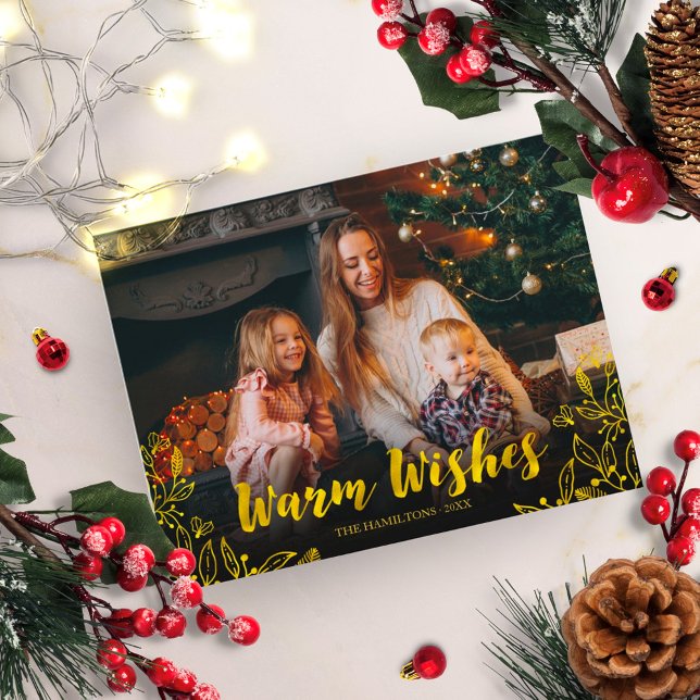 Postal Navidades fotográficos de Relieve metalizado dorad (Subido por el creador)