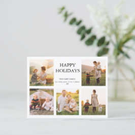 Postal Navidades fotográficos modernos de 5 fotografías f