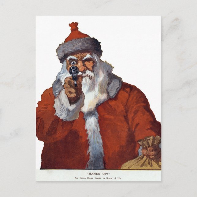 Postal Navidades Funny Vintage Santa Claus (Anverso)