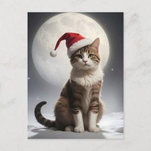 Postal navidades gatitos en la noche