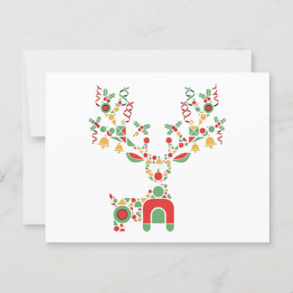 Postal Navidades geométricos modernos renos | Festividad