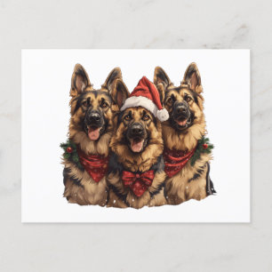 Postal Navidades German Shepherd Dogs