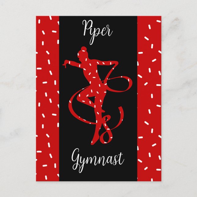 Postal Navidades Gimnasia Rítmica Vela Roja (Anverso)