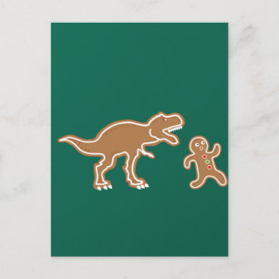 Postal Navidades Gingerbread Dinosaur Cookie Hunt