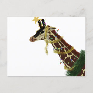 Postal Navidades giraffe