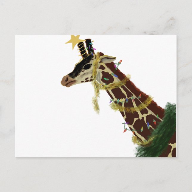 Postal Navidades giraffe (Anverso)
