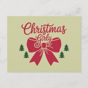 Postal Navidades Girly Tree le dan un regalo estético