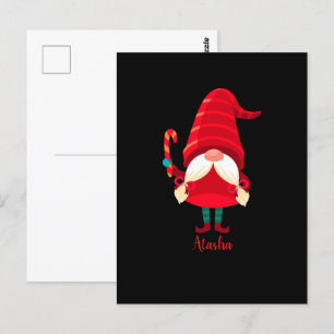 Postal Navidades Gnome Llevando Un Cañón De Velas