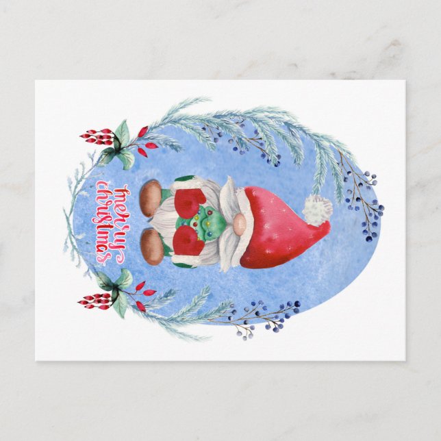 Postal Navidades Gnome Postcard (Anverso)
