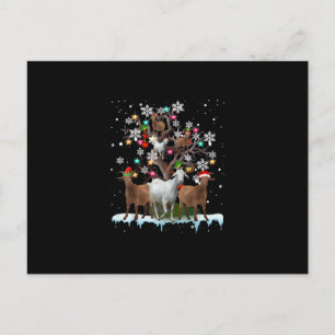 Postal Navidades Goat On Tree Santa Goat Lover