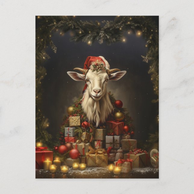 Postal Navidades Goat Santa Claus (Anverso)