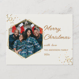 Postal Navidades Golden Hexagon Photo