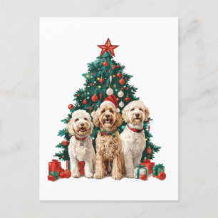 Postal Navidades Goldendoodle Dogs