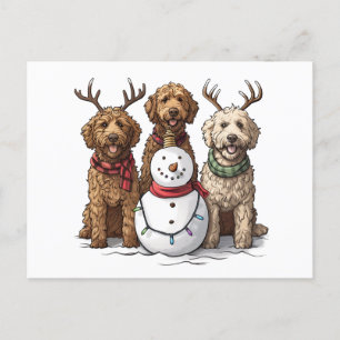 Postal Navidades Goldendoodle Dogs