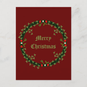 Postal Navidades góticos Personalizado Wreath