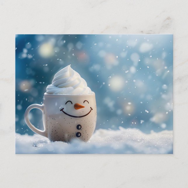 Postal Navidades graciosos mug como Snowmann (Anverso)