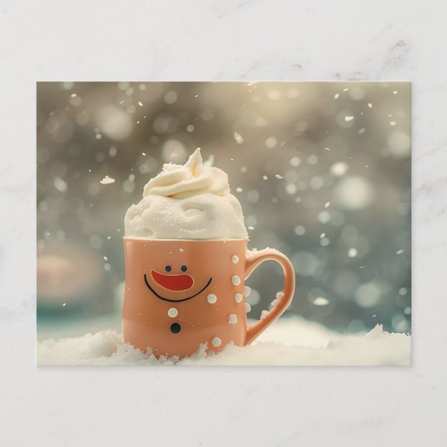 Postal Navidades graciosos mug como Snowmann (Anverso)