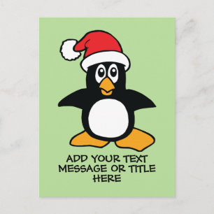 Postal Navidades graciosos Personalizado pingüino Textos