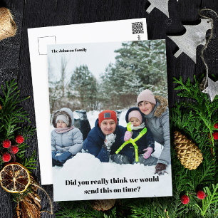 Postal Navidades graciosos retrasan la dilación familiar